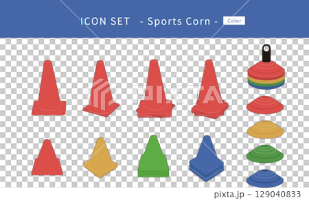 Colorful corn icon set 129040833