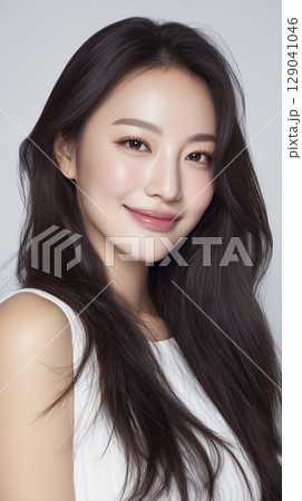 黒髪が美しいアジア人モデル 黒髪が美しいアジア人モデル 129041046