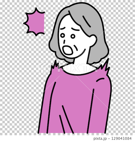 驚く年配の女性 驚く年配の女性 129041084