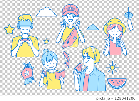 五個人享受有趣的暑假 129041200