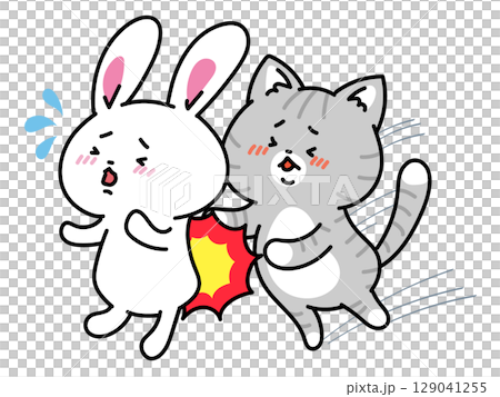 避難訓練！合言葉は「おはしも」押さないのNGイラスト 129041255