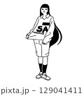 ファッション　女性　オシャレ　スポーティー　ベクター 129041411