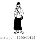 ファッション　女性　オシャレ　スポーティー　ベクター 129041415
