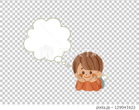 考え事をしている子供-ガッシュ 129041622
