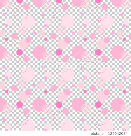 水玉模様のかわいいイラストパターン素材 背景装飾 スウォッチ対応 ピンク 水玉模様のかわいいイラストパターン素材 背景装飾 スウォッチ対応 ピンク 129042084