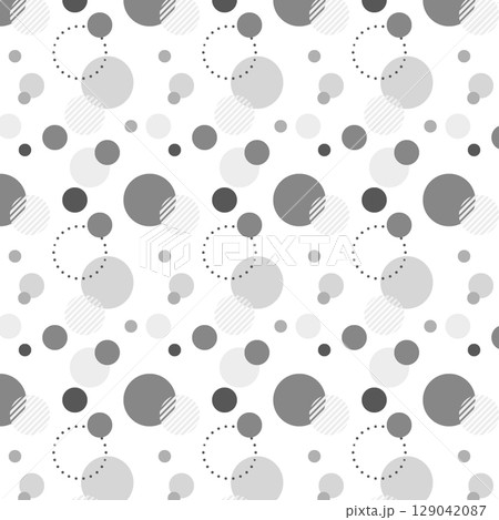 水玉模様のかわいいイラストパターン素材 背景装飾 スウォッチ対応 モノクロ 水玉模様のかわいいイラストパターン素材 背景装飾 スウォッチ対応 モノクロ 129042087