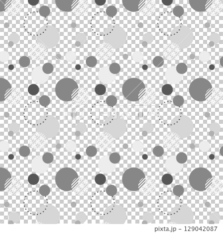 水玉模様のかわいいイラストパターン素材 背景装飾 スウォッチ対応 モノクロ 水玉模様のかわいいイラストパターン素材 背景装飾 スウォッチ対応 モノクロ 129042087
