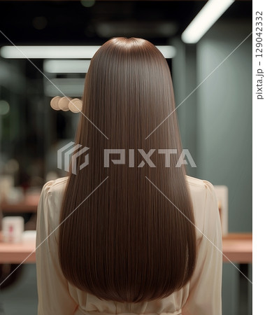 美しい髪の女性・トリートメント「AI生成画像」 129042332