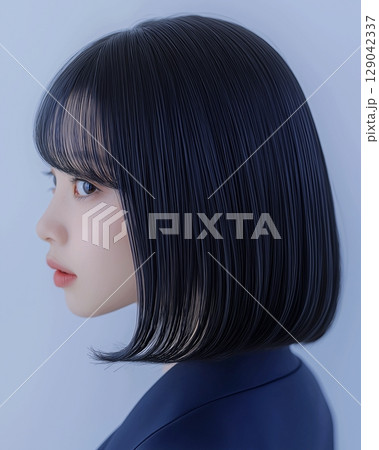 美しい髪の女性・トリートメント「AI生成画像」 129042337
