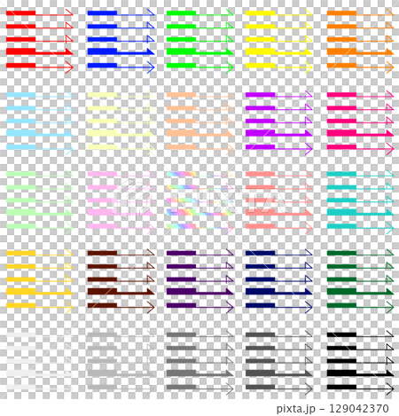 プレゼン・資料に使える矢印パーツ　25色セット 129042370