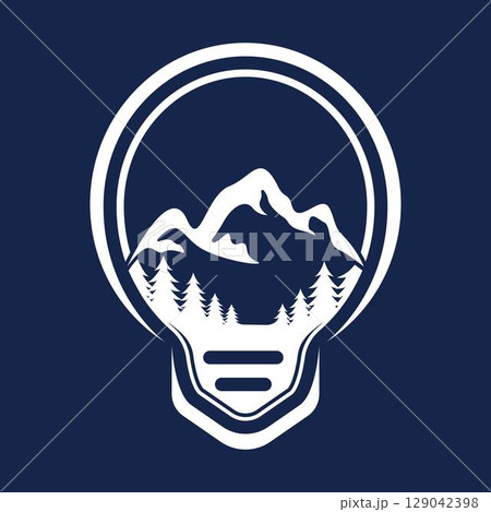 Lamp And Mountain Logo Design 129042398