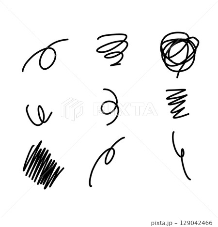 手書きぐるぐるエフェクトセット　4色 129042466