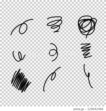 手書きぐるぐるエフェクトセット　4色 129042466