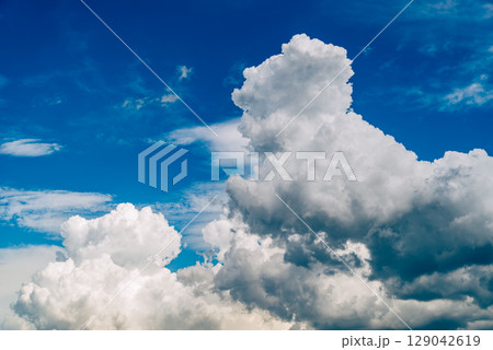 積乱雲が成長する夏空　d-5 フィルム調 129042619