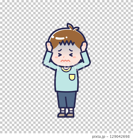 Child in casual clothes / diagonal / boy 26 Child in casual clothes / diagonal / boy 26 129042698