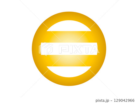 丸に二つ引きゴールド 129042966