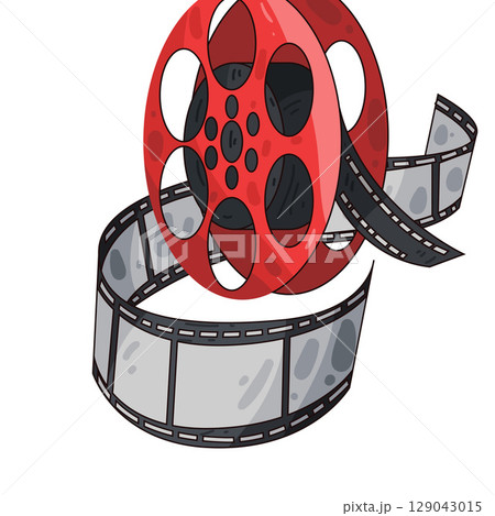 illustration of film reel illustration of film reel 129043015
