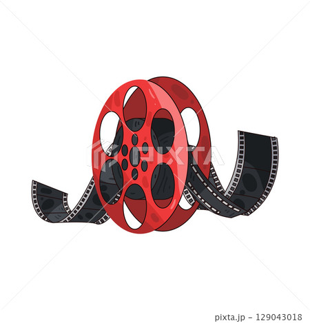 illustration of film reel illustration of film reel 129043018