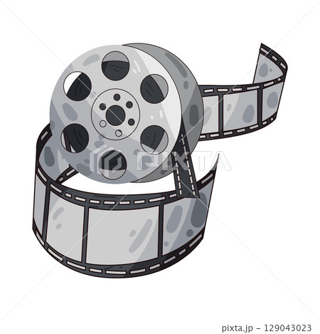 illustration of film reel illustration of film reel 129043023