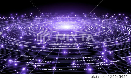 mesmerizing electronic background featuring swirling patterns of light and encrypted digits, creating sense of mystery and depth. vibrant purple hues enhance futuristic feel mesmerizing electronic background featuring swirling patterns of light and encrypted digits, creating sense of mystery and depth. vibrant purple hues enhance futuristic feel 129043432