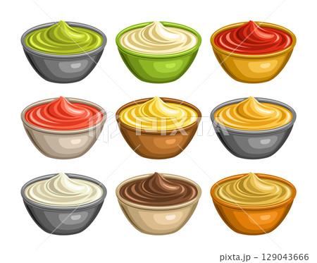 Vector Various Sauce Set 129043666