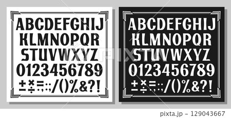 Vector Alphabet and Numbers set Vector Alphabet and Numbers set 129043667