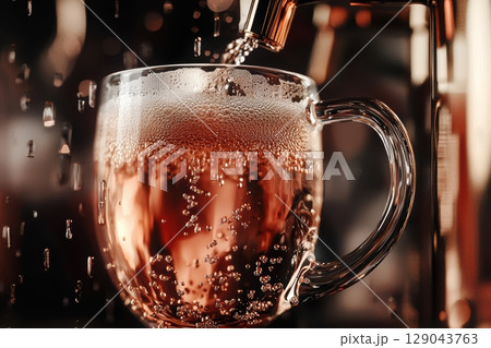 Enjoy the Refreshing Pour of a Delicious Craft Beer in a Glass Mug for Ultimate Enjoyment Enjoy the Refreshing Pour of a Delicious Craft Beer in a Glass Mug for Ultimate Enjoyment 129043763
