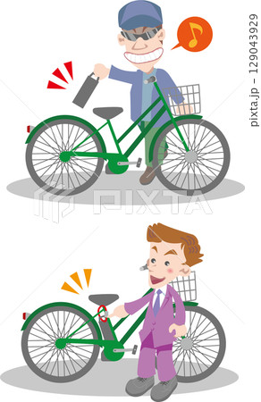 交通安全<電動自転車のバッテリー盗難と盗難防止のバッテリーロック> 交通安全<電動自転車のバッテリー盗難と盗難防止のバッテリーロック> 129043929