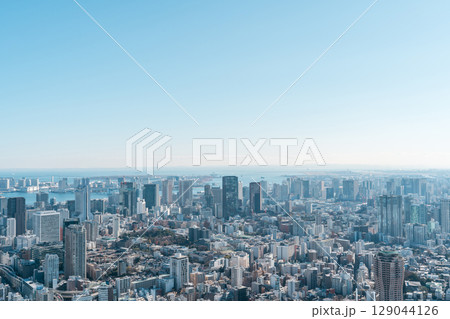 東京の首都圏の高層ビル群,街並み,都会 東京の首都圏の高層ビル群,街並み,都会 129044126