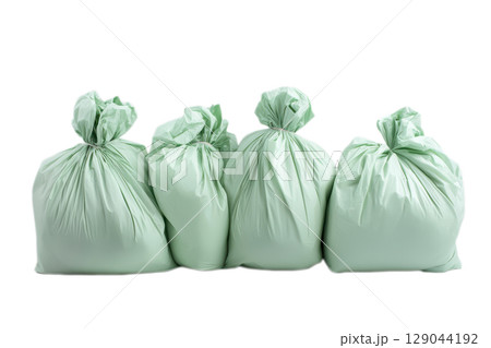 Green Garbage Bags for Efficient Waste Management and EcoFriendly Disposal Solutions 129044192