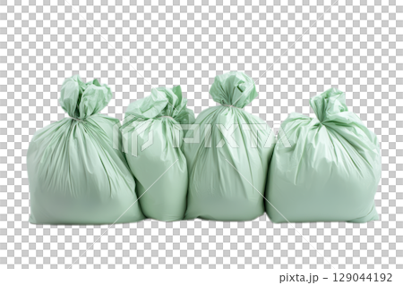Green Garbage Bags for Efficient Waste Management and EcoFriendly Disposal Solutions 129044192