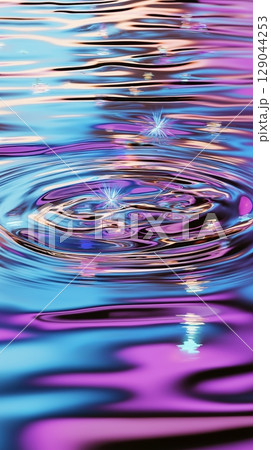 Colorful abstract water reflections with ripples and sparkles 129044253