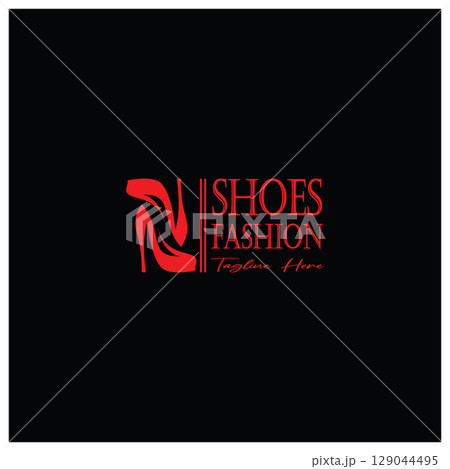 Logo for women's high heel shoes that is elegant and luxurious and feminine. Logo for business, women's shoe shop, fashion, shoe company, beauty. 129044495