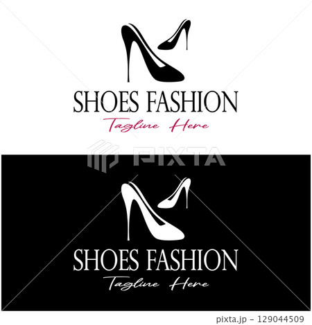 Logo for women's high heel shoes that is elegant and luxurious and feminine. Logo for business, women's shoe shop, fashion, shoe company, beauty. Logo for women's high heel shoes that is elegant and luxurious and feminine. Logo for business, women's shoe shop, fashion, shoe company, beauty. 129044509