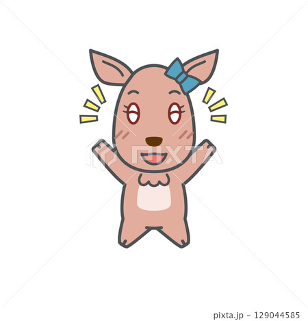 鹿イラスト（メス・嬉しい） 129044585