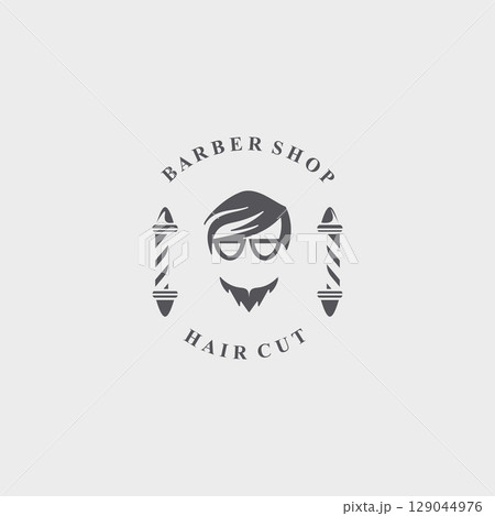 Barber shop logo with cool hair and shaving styles for product, business and shop template Barber shop logo with cool hair and shaving styles for product, business and shop template 129044976