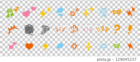 A colorful and pop decorative icon set that expresses emotions and reactions A colorful and pop decorative icon set that expresses emotions and reactions 129045237
