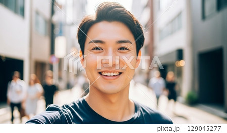 笑顔の若い男性 129045277