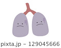 不健康な肺のキャラクターイラスト 129045666