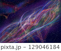 宇宙空間を流れる光の帯 129046184