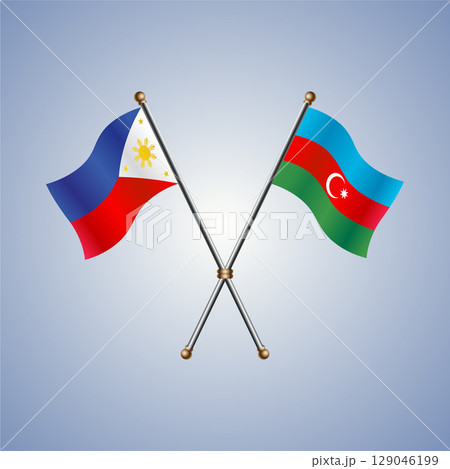 Philippines and Azerbaijan flag. Vector Illustration Philippines and Azerbaijan flag. Vector Illustration 129046199
