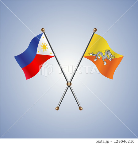 Philippines and Bhutan flag. Vector Illustration 129046210
