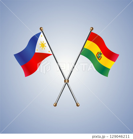 Philippines and Bolivia flag. Vector Illustration Philippines and Bolivia flag. Vector Illustration 129046211
