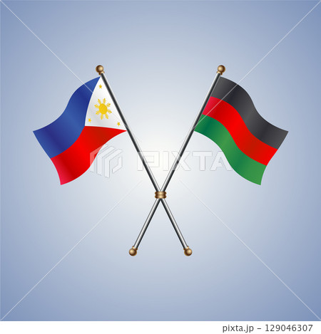 Philippines and African American flag. Vector Illustration 129046307
