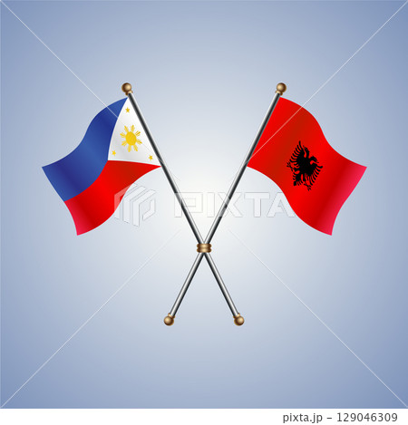 Philippines and Albania flag. Vector Illustration 129046309