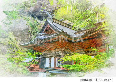 榛名神社　水彩画風 129046371