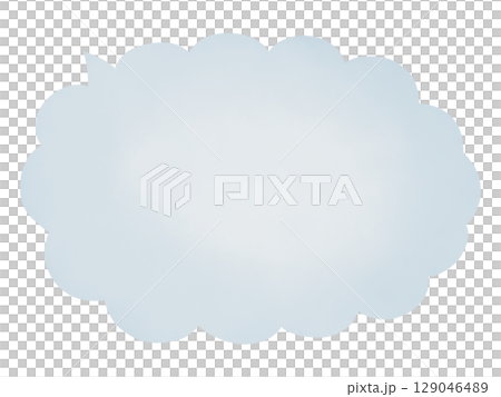 水彩の吹き出し：くすみブルー・ため息やもやもや 129046489