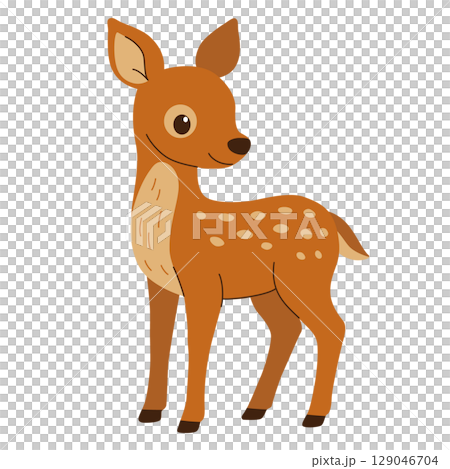 一隻回頭看的鹿的插圖 一隻回頭看的鹿的插圖 129046704