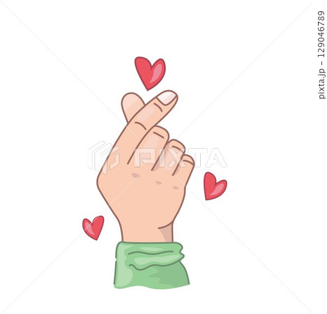 fingers gesture a heart vector element design 129046789