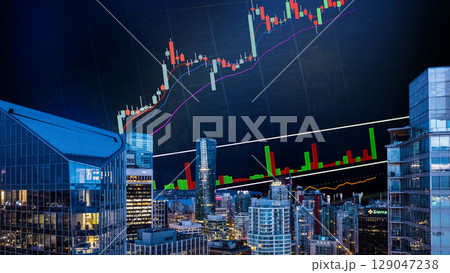 businessman hand writing on paper with graph chart and pen on city background with city buildings, skyscrapers and skyscrapers businessman hand writing on paper with graph chart and pen on city background with city buildings, skyscrapers and skyscrapers 129047238